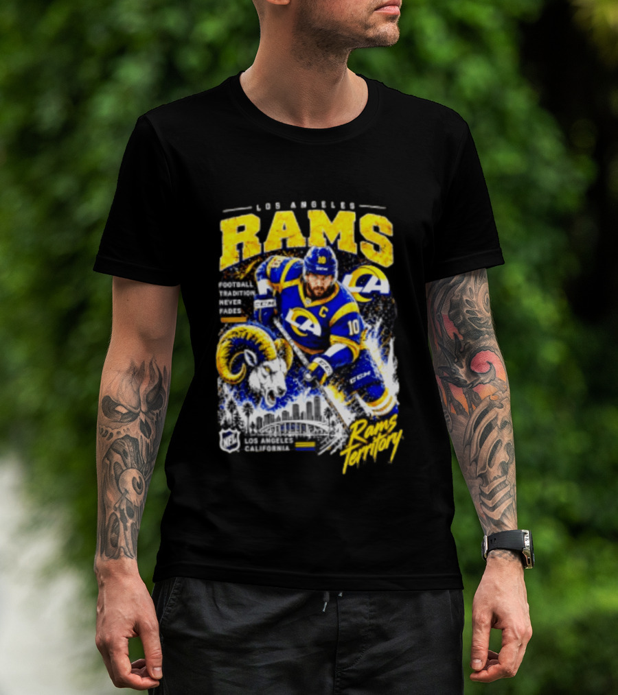 Los Angeles Rams Football Tradition Never Fades Rams Territory California NFL Skyline T-Shirt
