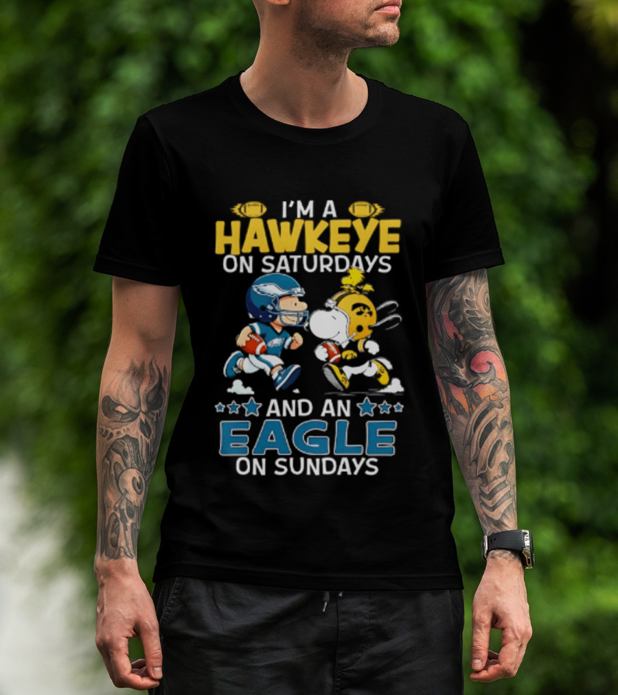 Peanuts I'm A Hawkeye On Saturdays And An Eagle On Sundays T-Shirt
