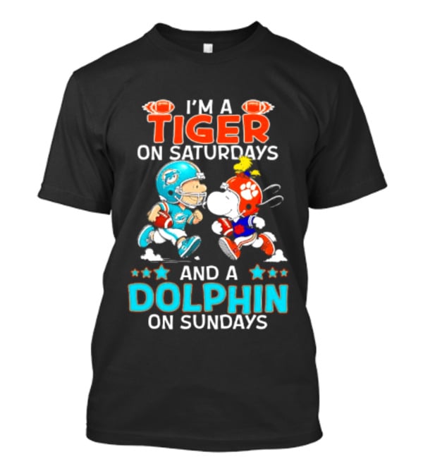 I'm A Tiger On Saturdays And A Dolphin On Sundays Peanuts Football T-Shirt