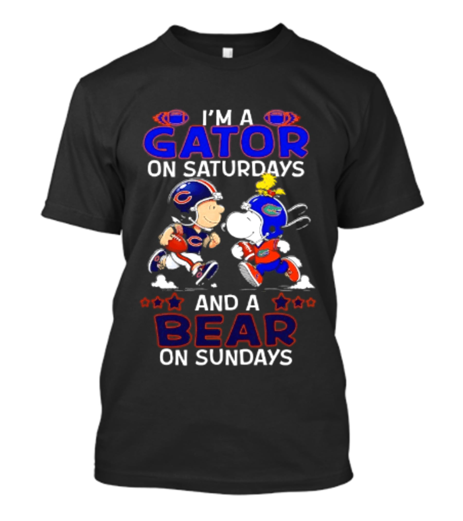 Peanuts I'm A Gator On Saturdays And A Bear On Sundays Football T-Shirt