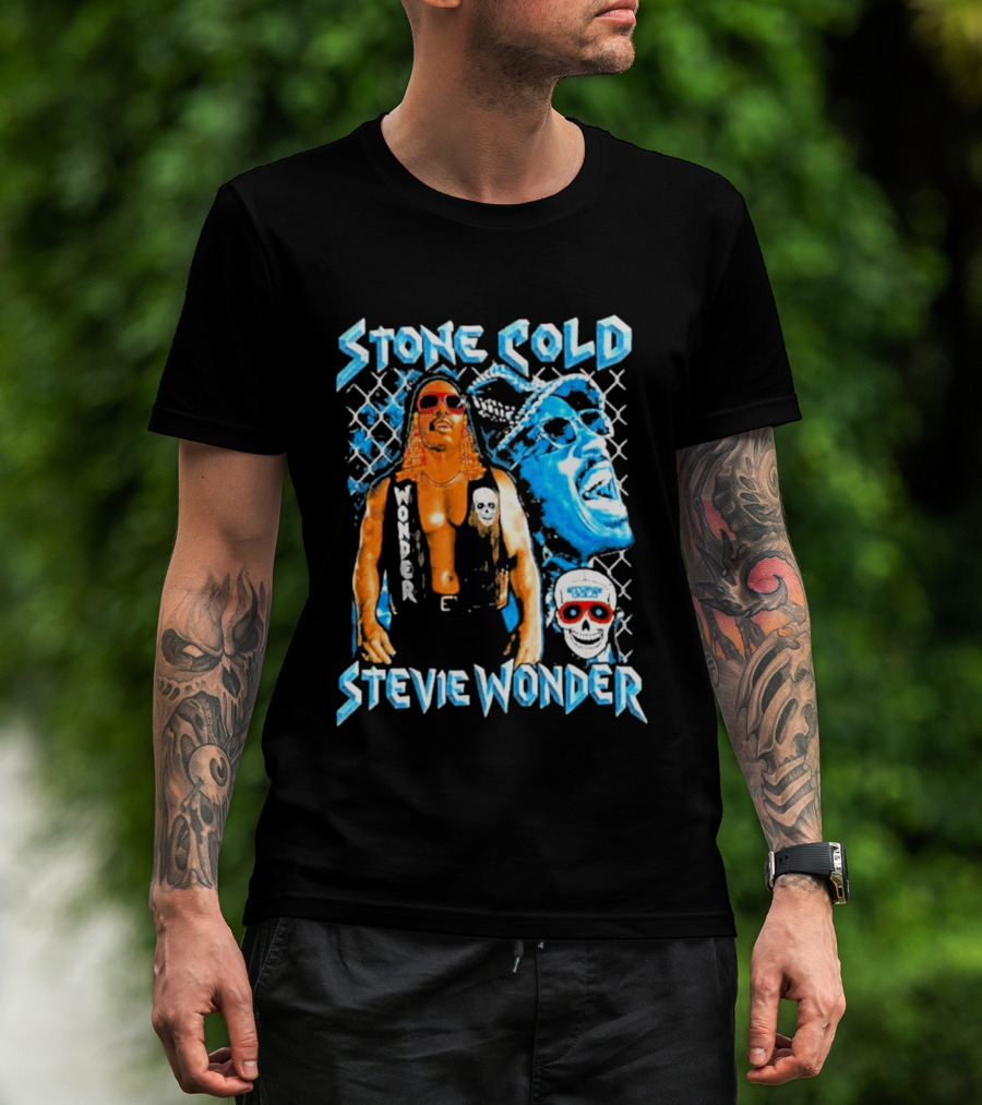 Stone Cold Stevie Wonder Collaboration Red Sunglasses T-Shirt
