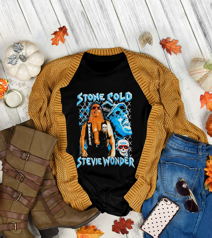 Stone Cold Stevie Wonder Collaboration Red Sunglasses T-Shirt