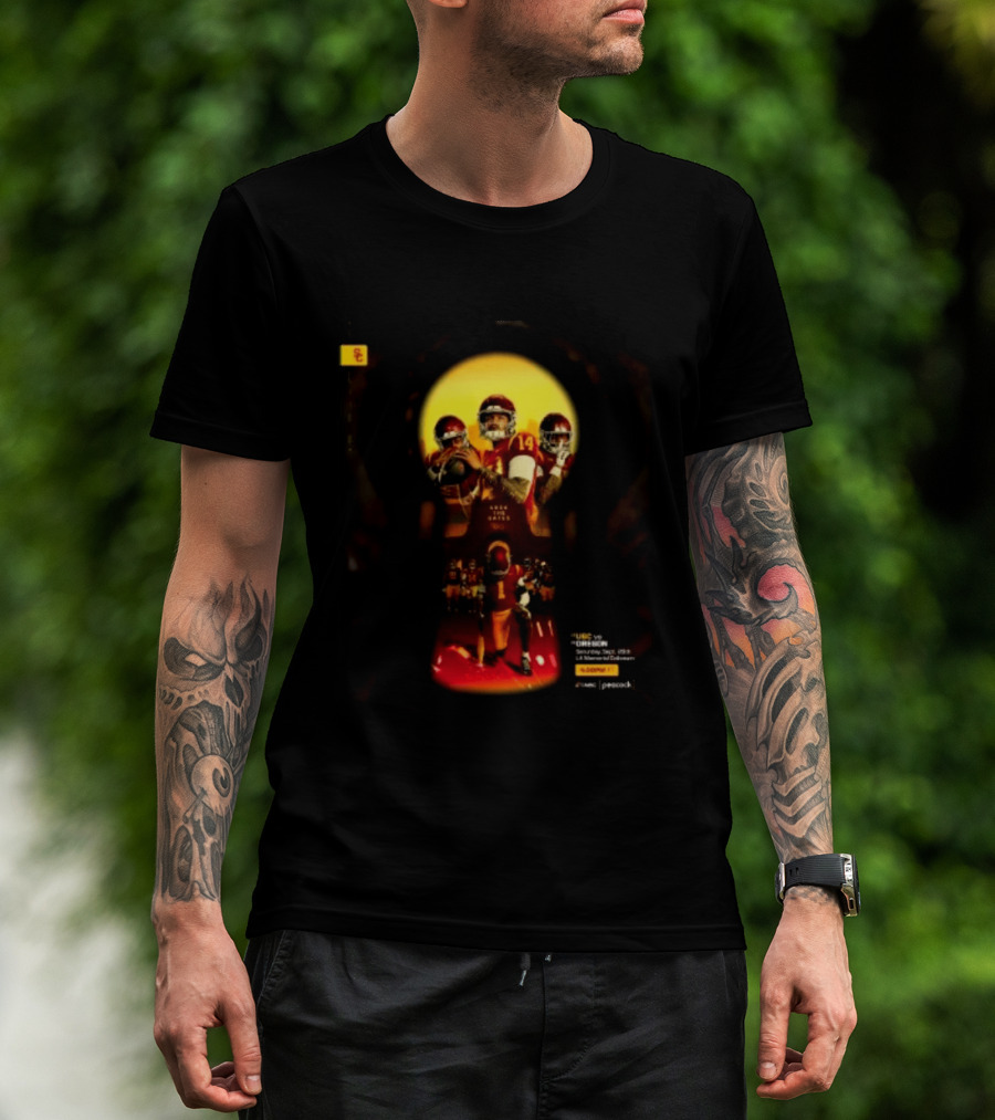 USC Trojans Vs Oregon Ducks Lock The Gates Football Game September 26 2026 L.A. Memorial Coliseum T-Shirt