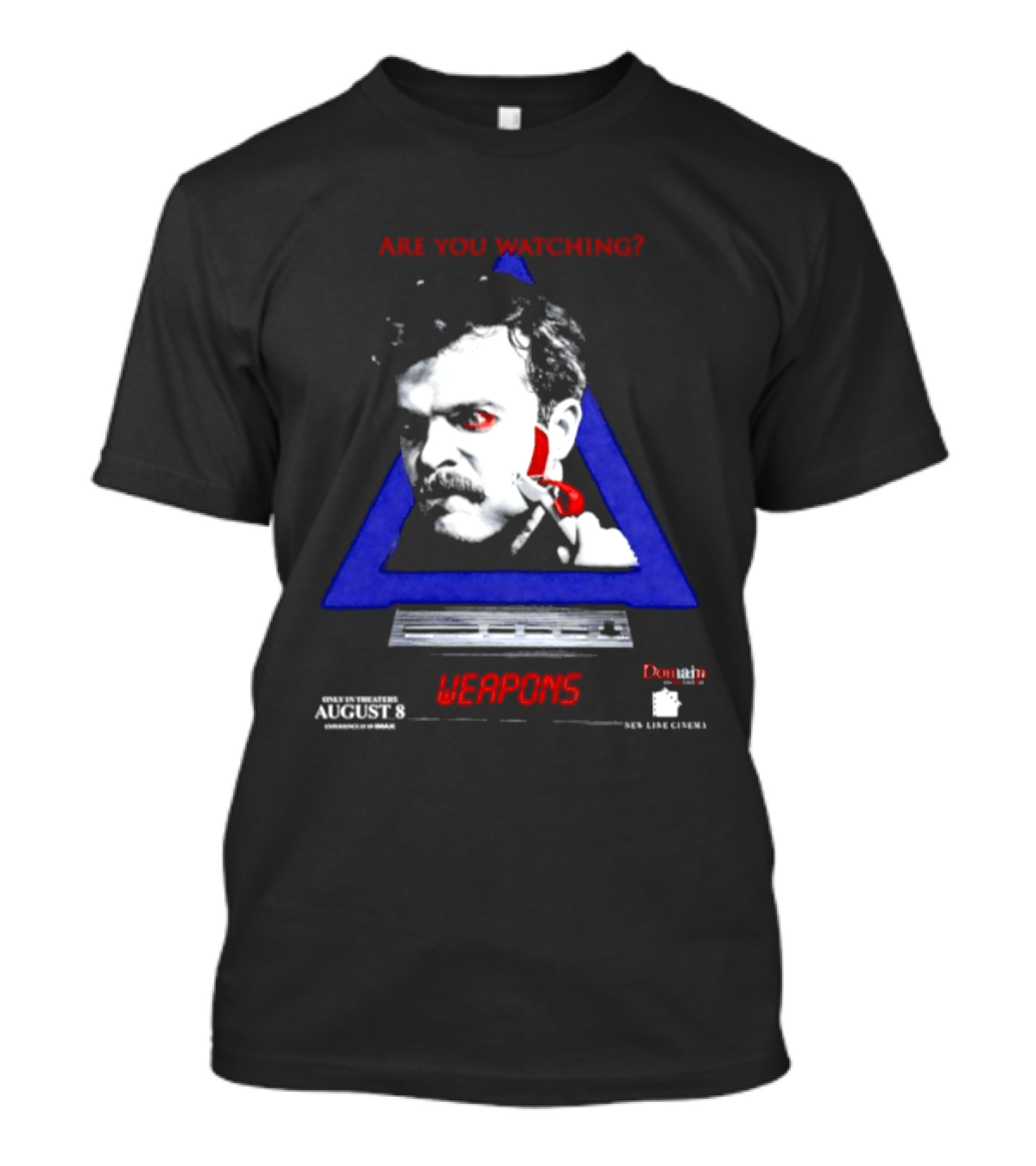 Are You Ing Weapons Triangle Face Art New Line Cinema T-Shirt