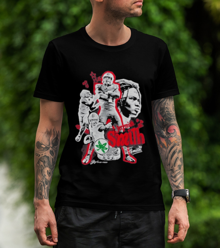 Jeremiah Smith Ohio State Buckeyes Football Collage T-Shirt