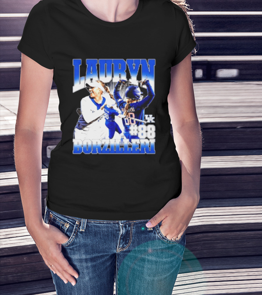 Kentucky Wildcats Lauryn Borzilleri 88 NCAA Softball Player T-Shirt