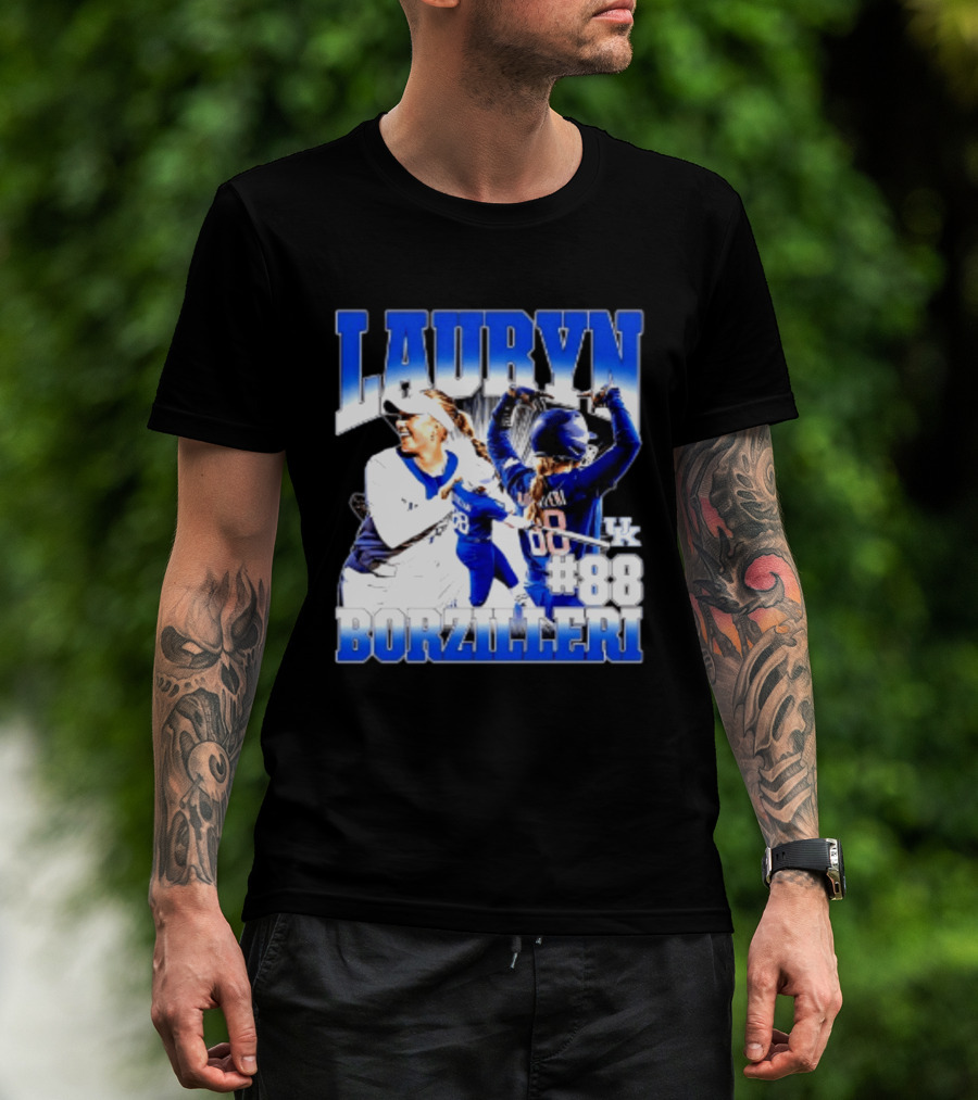 Kentucky Wildcats Lauryn Borzilleri 88 NCAA Softball Player T-Shirt