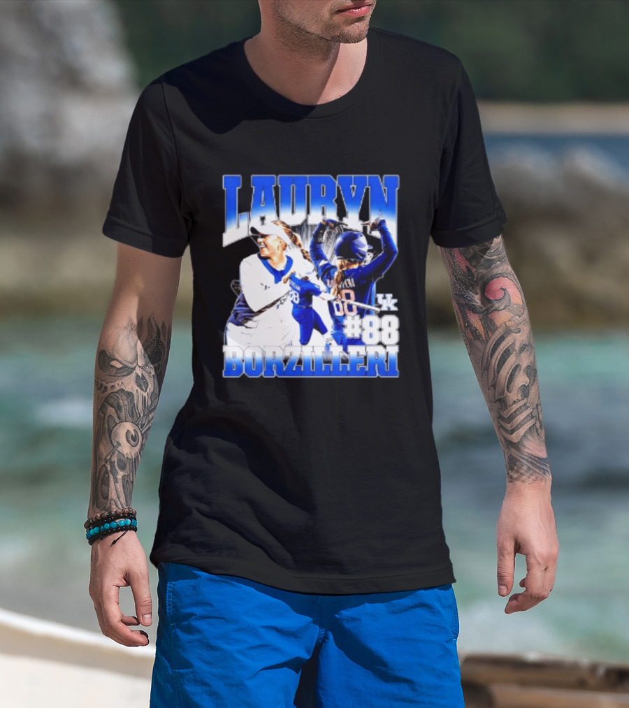 Kentucky Wildcats Lauryn Borzilleri 88 NCAA Softball Player T-Shirt
