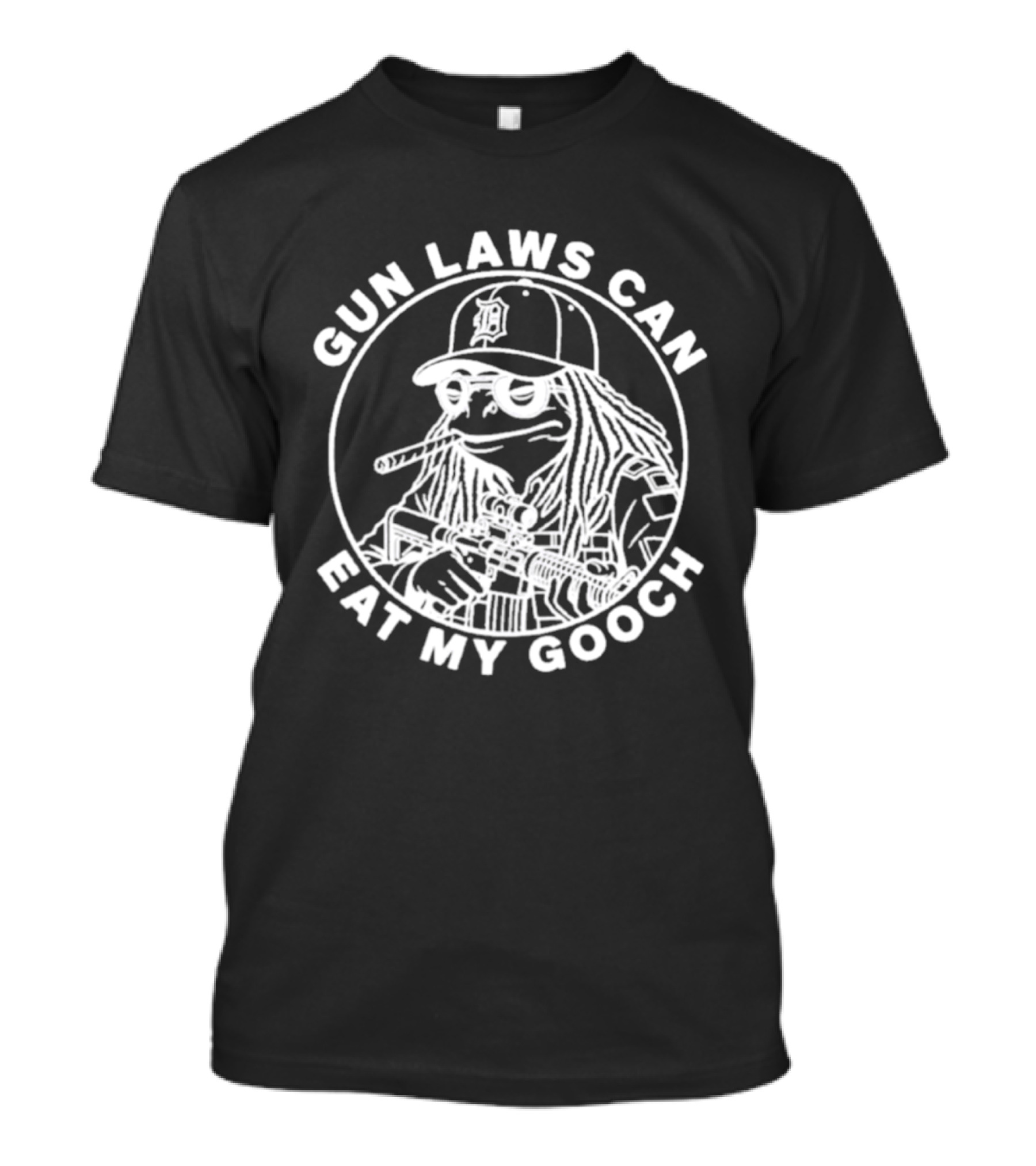 Gun Laws Can Eat My Gooch Frog Meme Baseball Cap With Cigar T-Shirt
