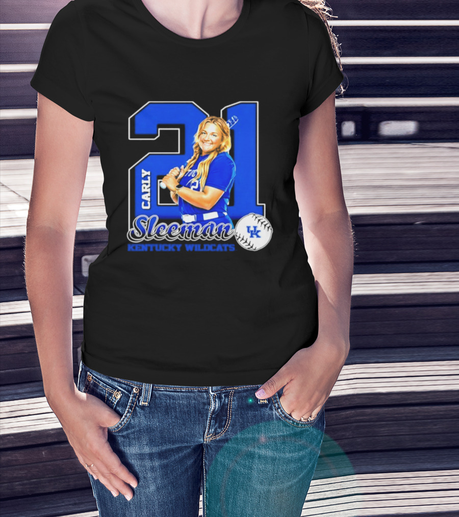 Carly Sleeman 21 Kentucky Wildcats NCAA Softball UK T-Shirt