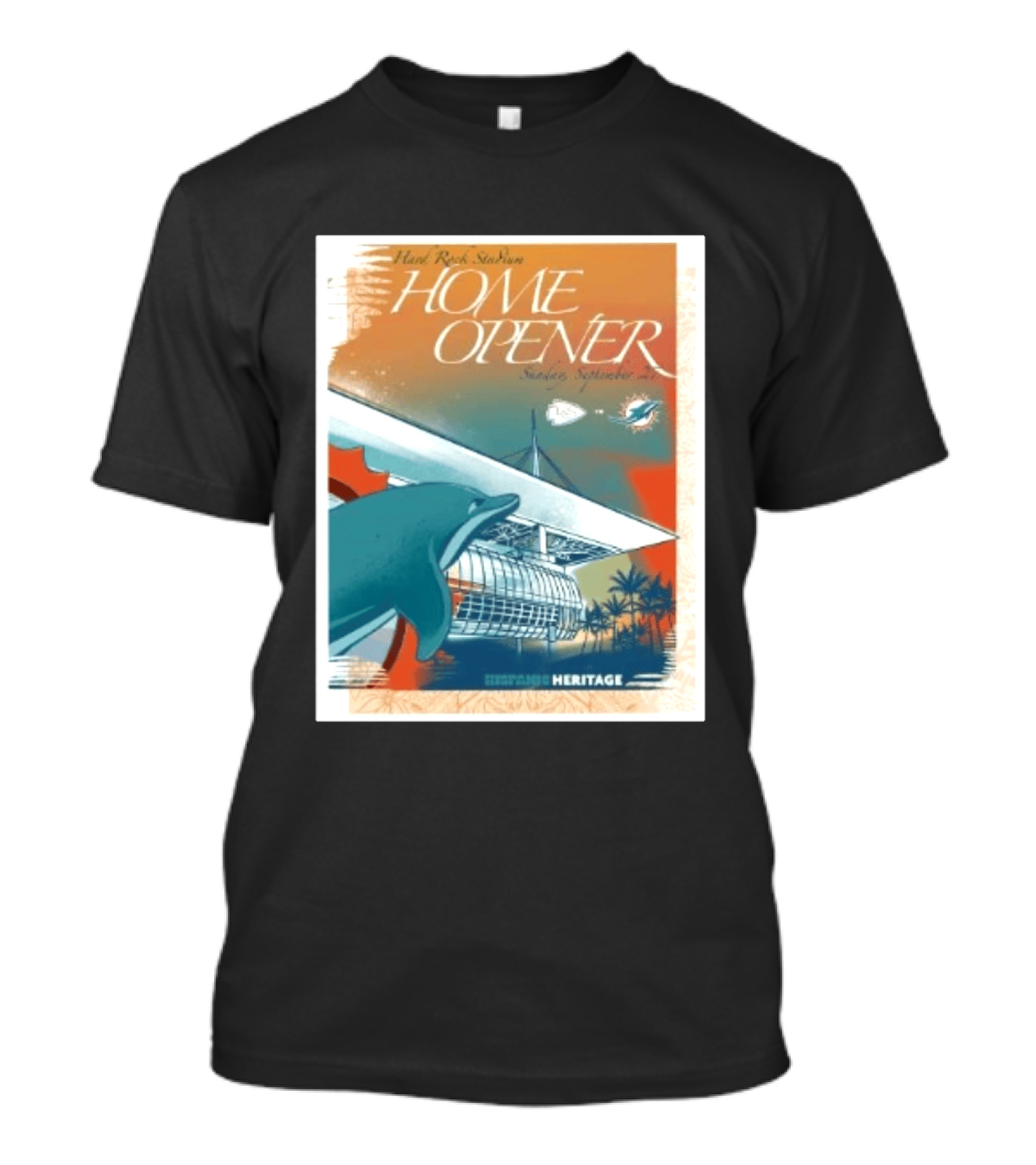 Hard Rock Stadium Home Opener Miami Dolphins Vs Kansas City Chiefs Sunday September 27 2026 Heritage T-Shirt