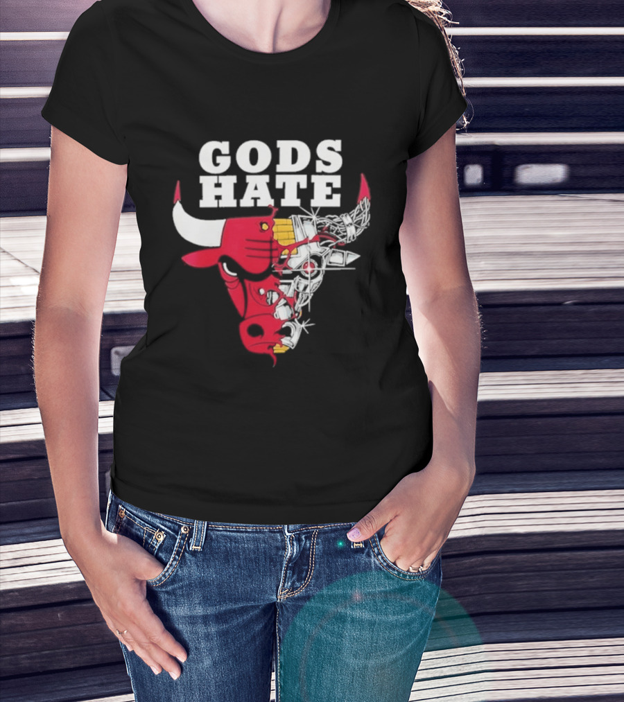 Gods Hate Bulls Collaboration Red Bull Skull T-Shirt