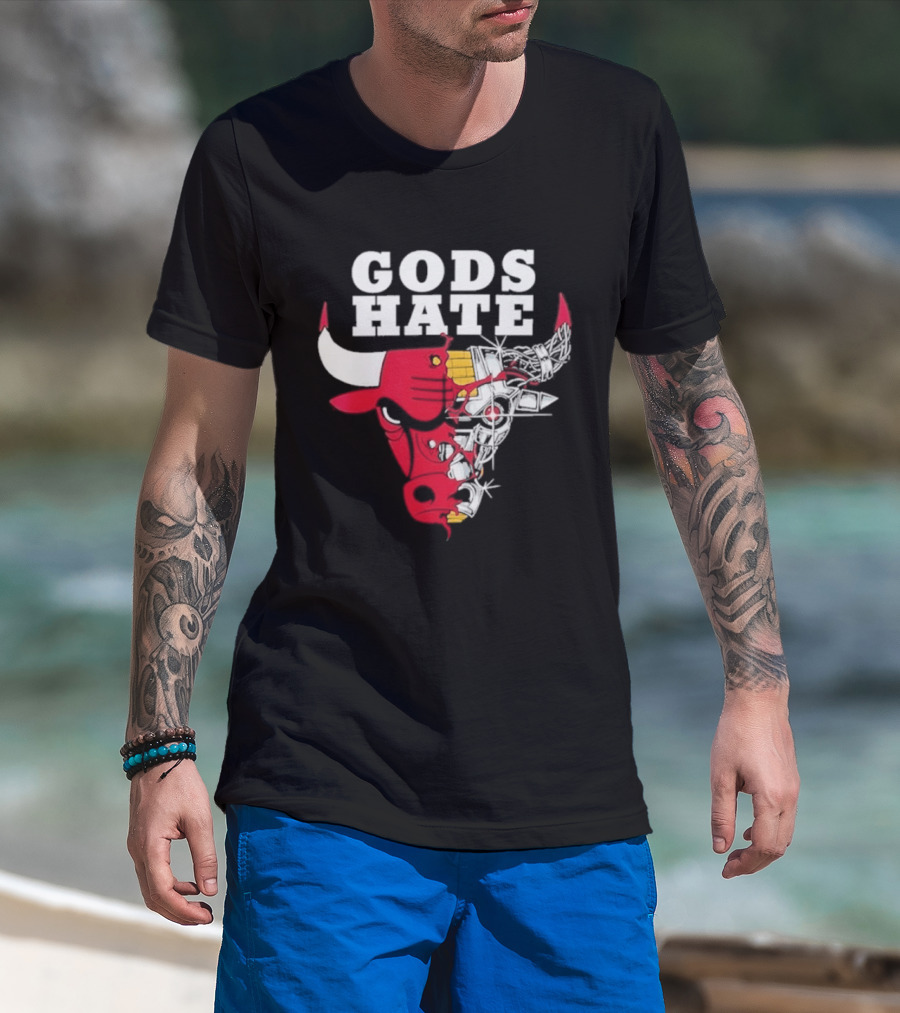 Gods Hate Bulls Collaboration Red Bull Skull T-Shirt
