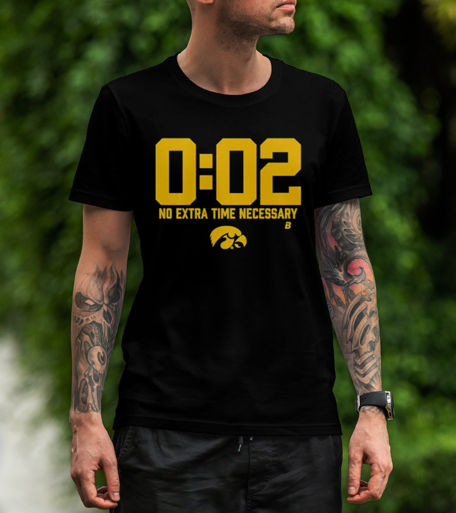 Iowa Hawkeyes Football No Extra Time 0 02 T-Shirt