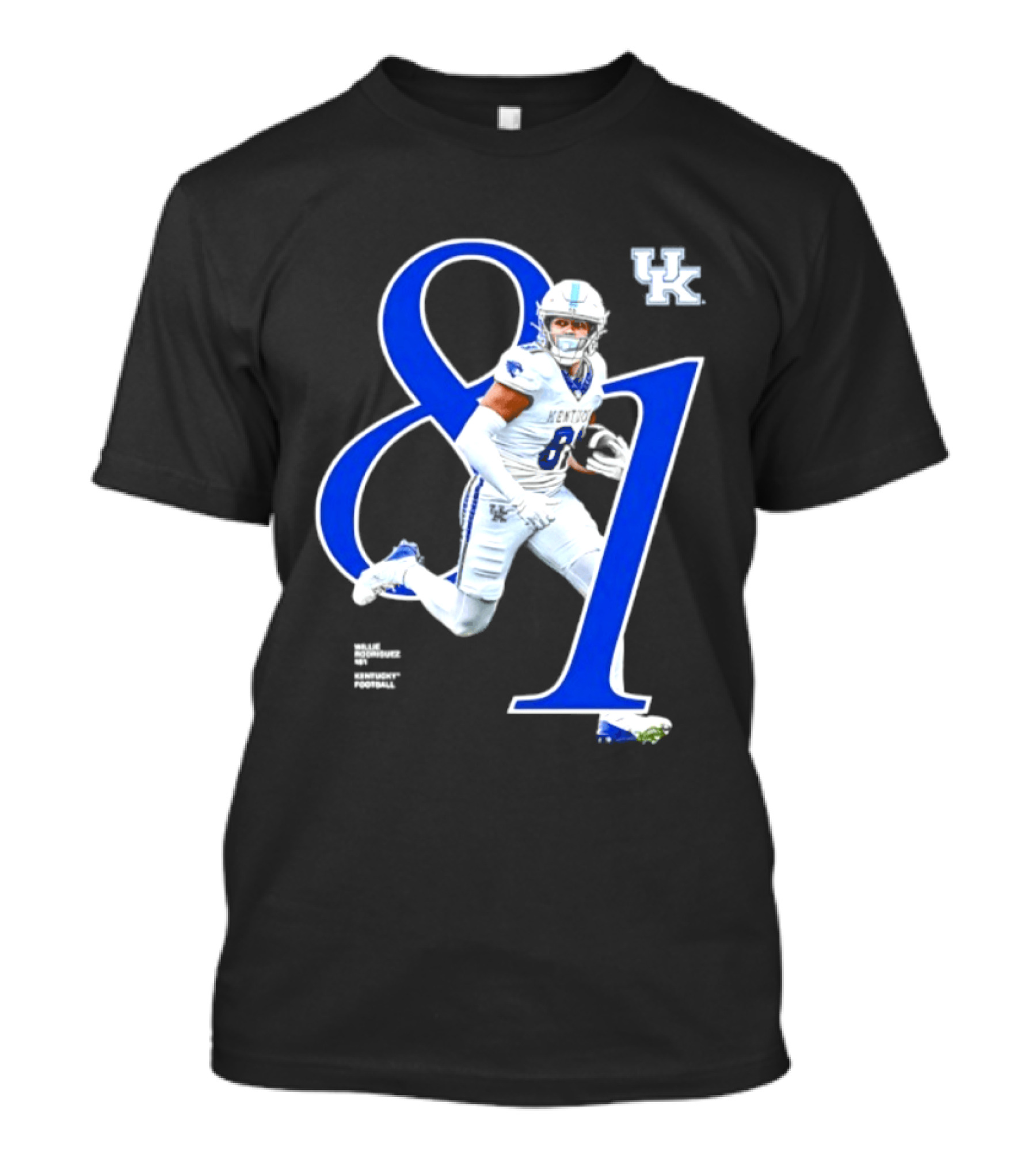 Willie Rodriguez 81 Kentucky Wildcats NCAA Football Player Number T-Shirt