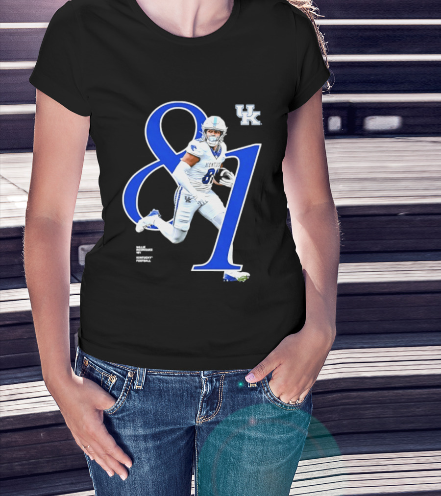 Willie Rodriguez 81 Kentucky Wildcats NCAA Football Player Number T-Shirt