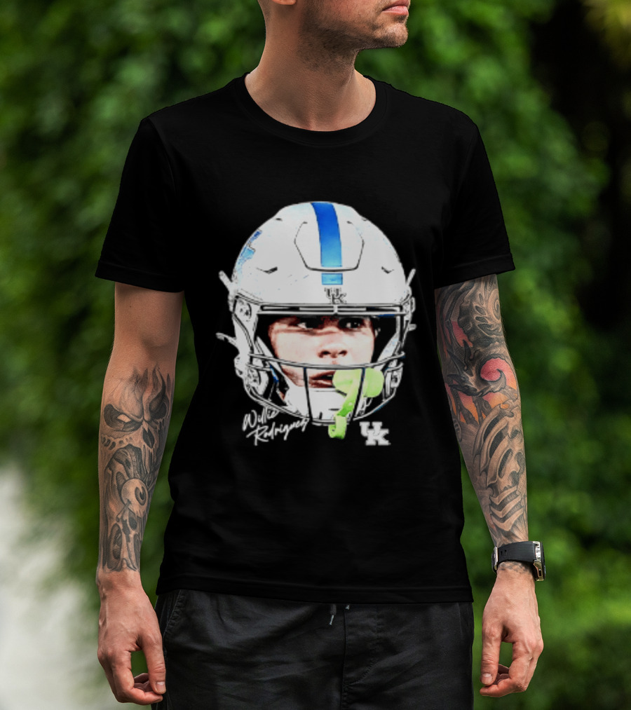 Willie Rodriguez Kentucky Wildcats Football Swag Head Design 81 NCAA T-Shirt