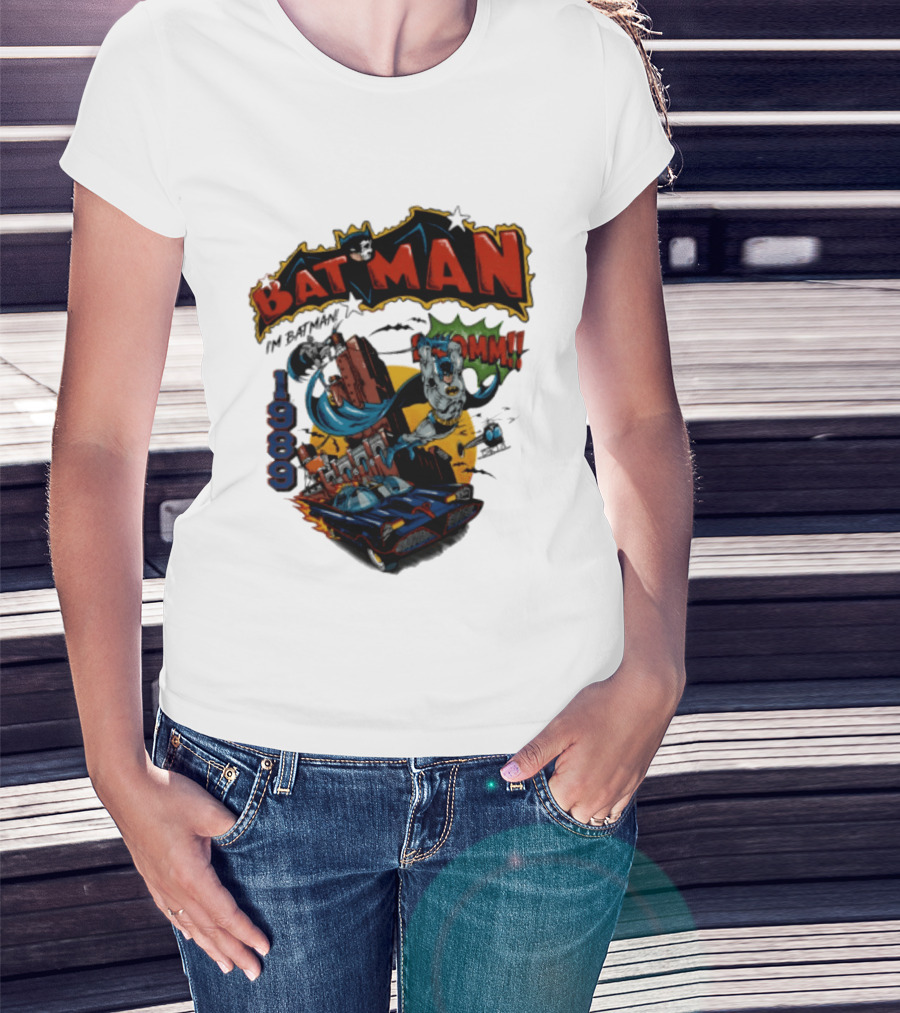 Batman 1989 I'm Batman DC Comics Batmobile T-Shirt