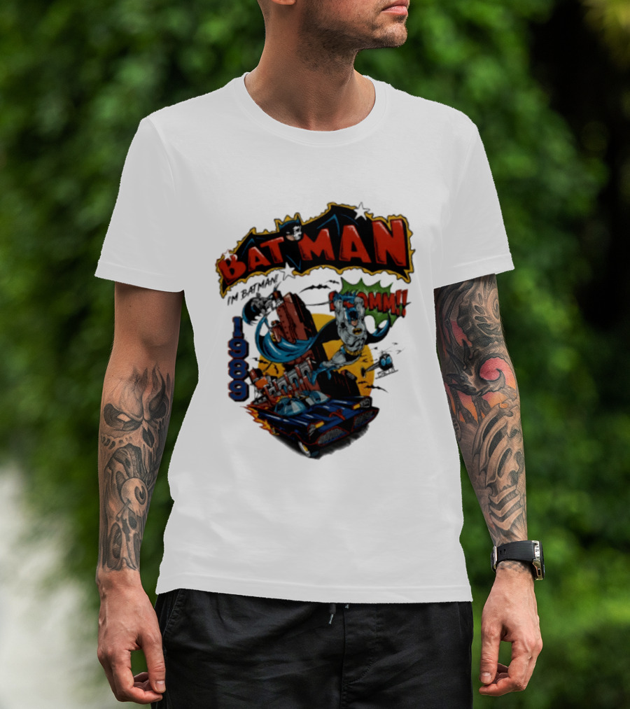 Batman 1989 I'm Batman DC Comics Batmobile T-Shirt