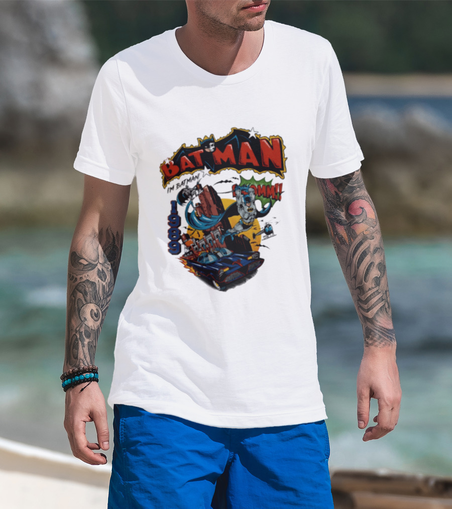 Batman 1989 I'm Batman DC Comics Batmobile T-Shirt