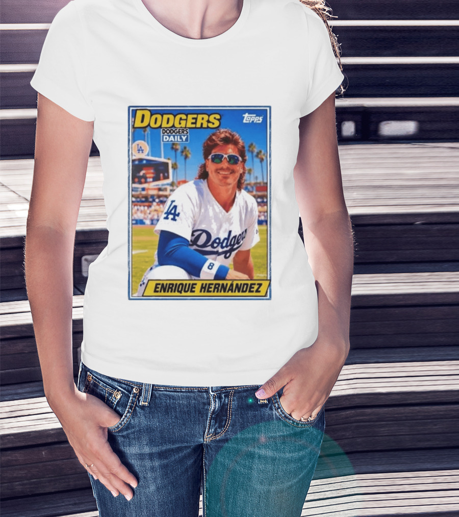 Dodgers Daily Enrique Hernandez Topps LA Baseball T-Shirt