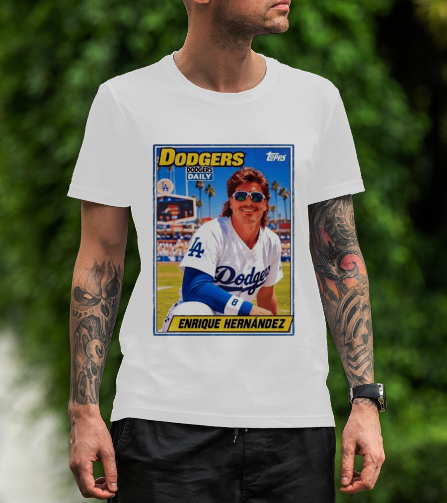 Dodgers Daily Enrique Hernandez Topps LA Baseball T-Shirt