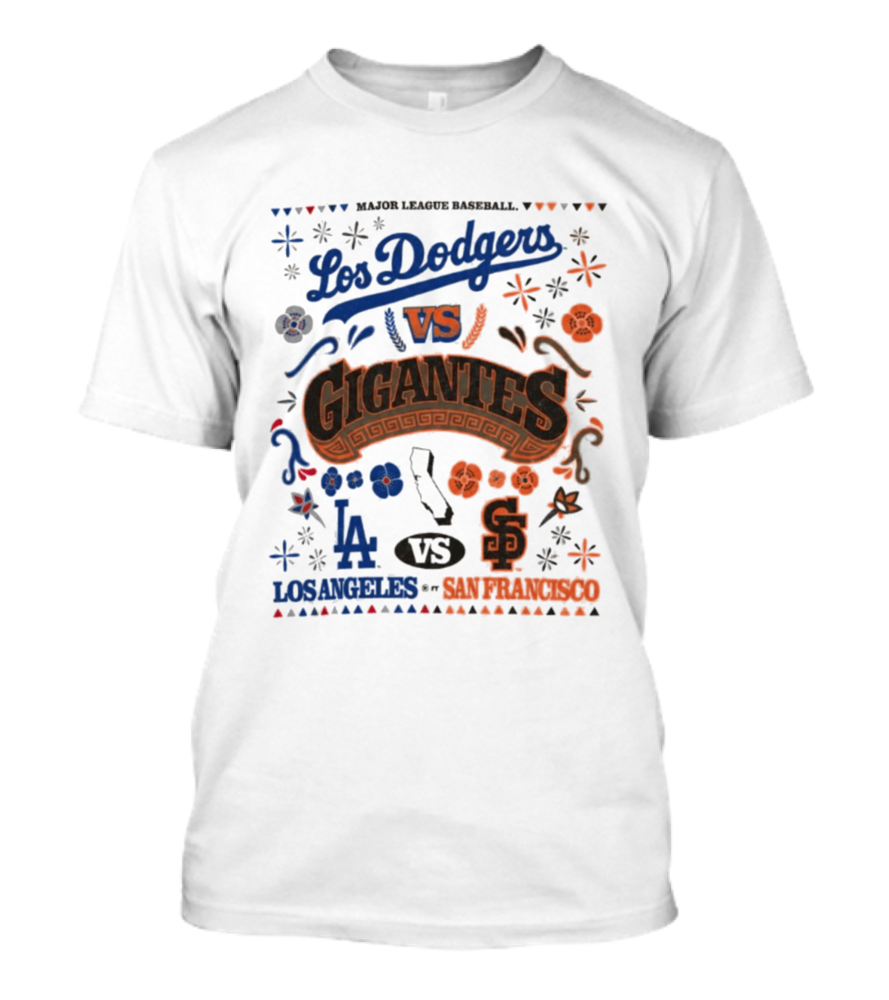 Major League Baseball Los Dodgers VS Gigantes Los Angeles San Francisco Matchup T-Shirt