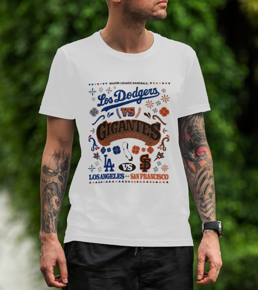 Major League Baseball Los Dodgers VS Gigantes Los Angeles San Francisco Matchup T-Shirt