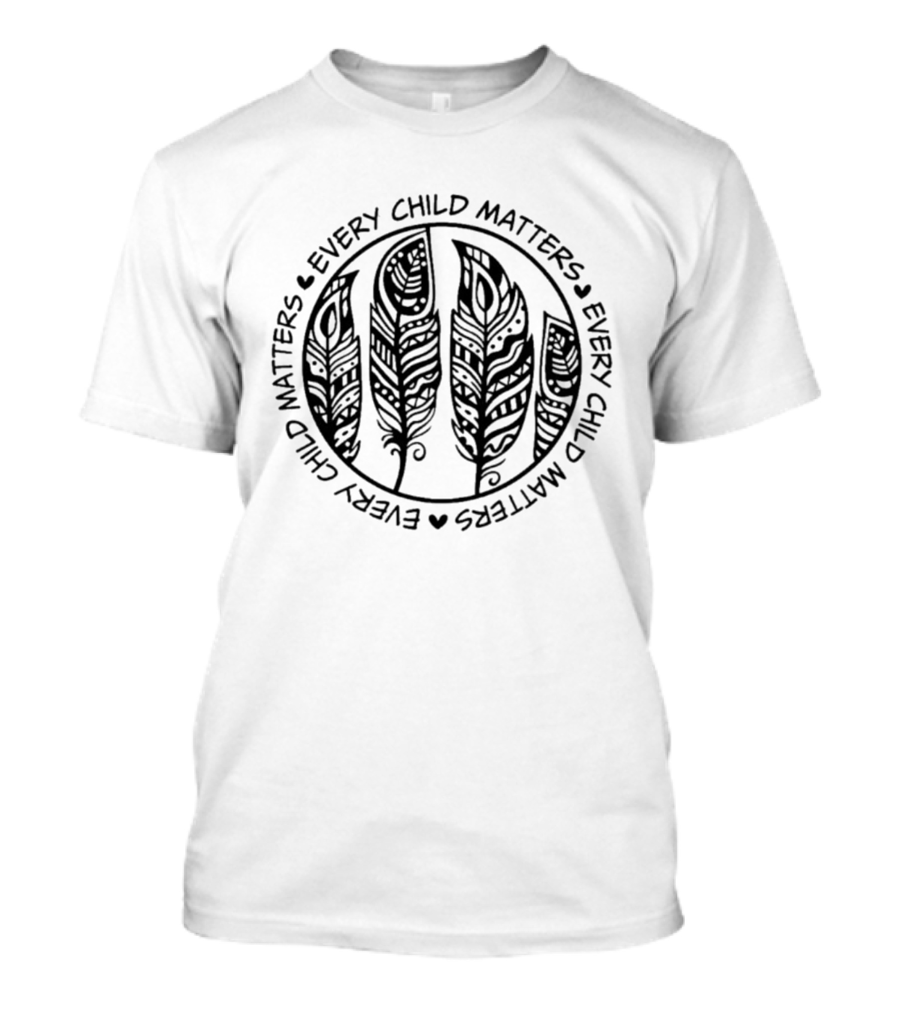 Every Child Matters Day Social Justice Feather Circle T-Shirt