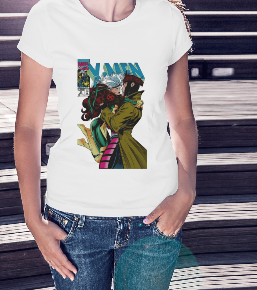 Marvel Comics X Men Gambit And Rogue Kiss Cover Comfort Colors Adult T-Shirt