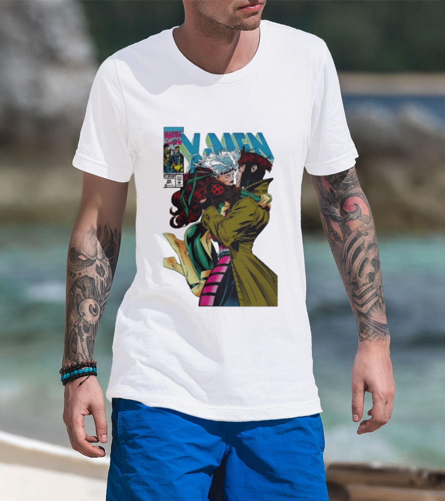Marvel Comics X Men Gambit And Rogue Kiss Cover Comfort Colors Adult T-Shirt