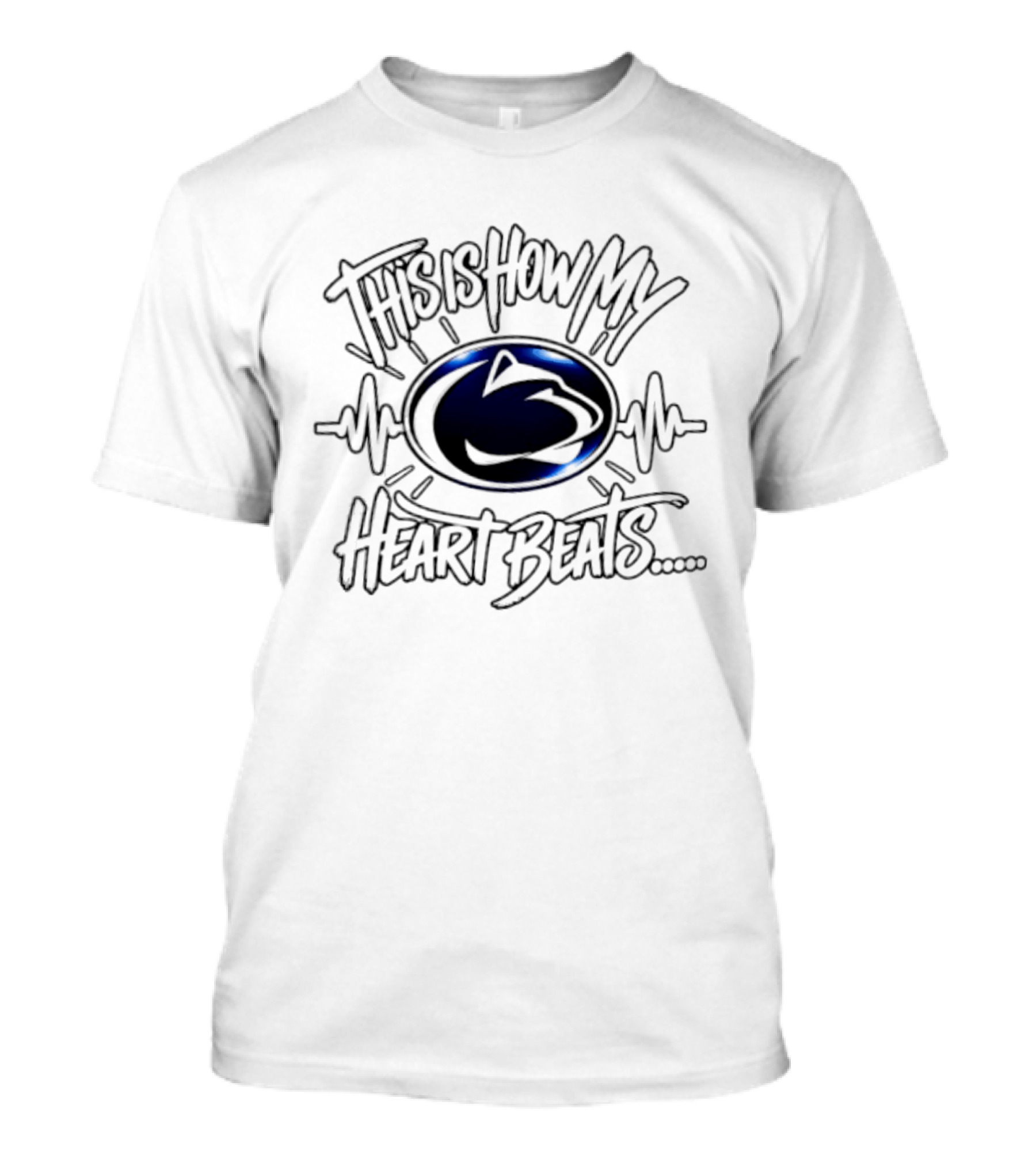 Penn State Nittany Lions Heart Beats NCAA Football T-Shirt