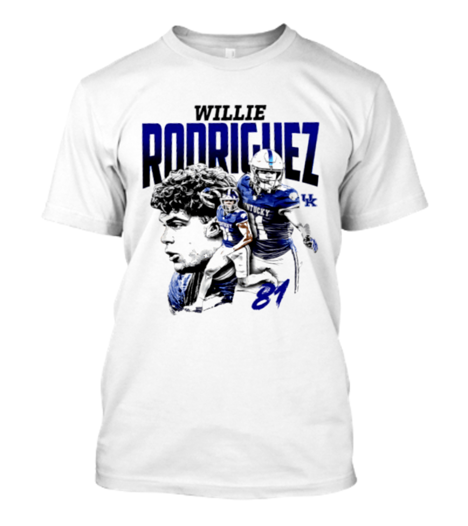 Willie Rodriguez 81 Kentucky Wildcats NCAA Football Player UK T-Shirt