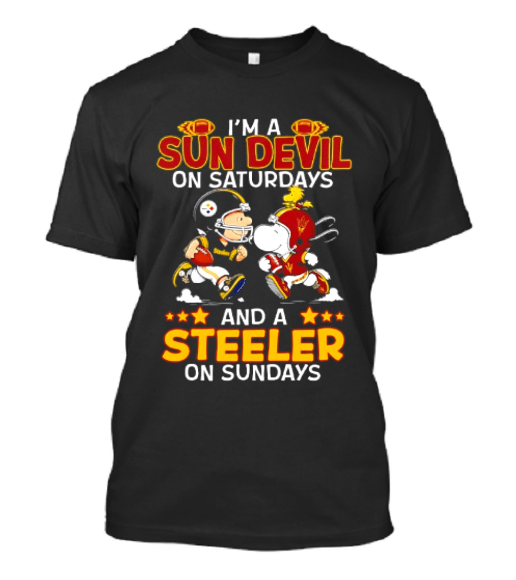I'm A Sun Devil On Saturdays And A Steeler On Sundays Peanuts Football T-Shirt