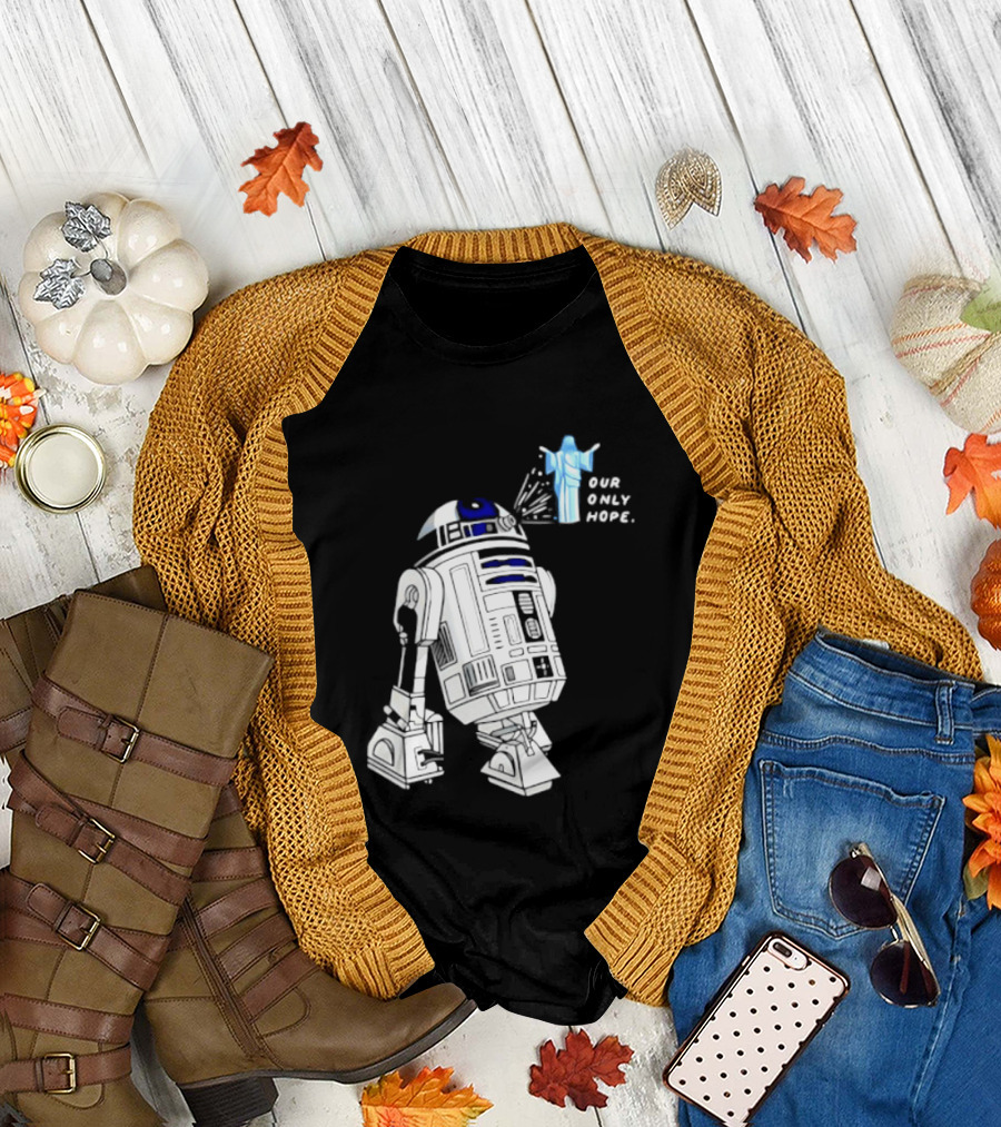 R2 D2 Our Only Hope Star Wars Sci Fi Droid Hologram T-Shirt