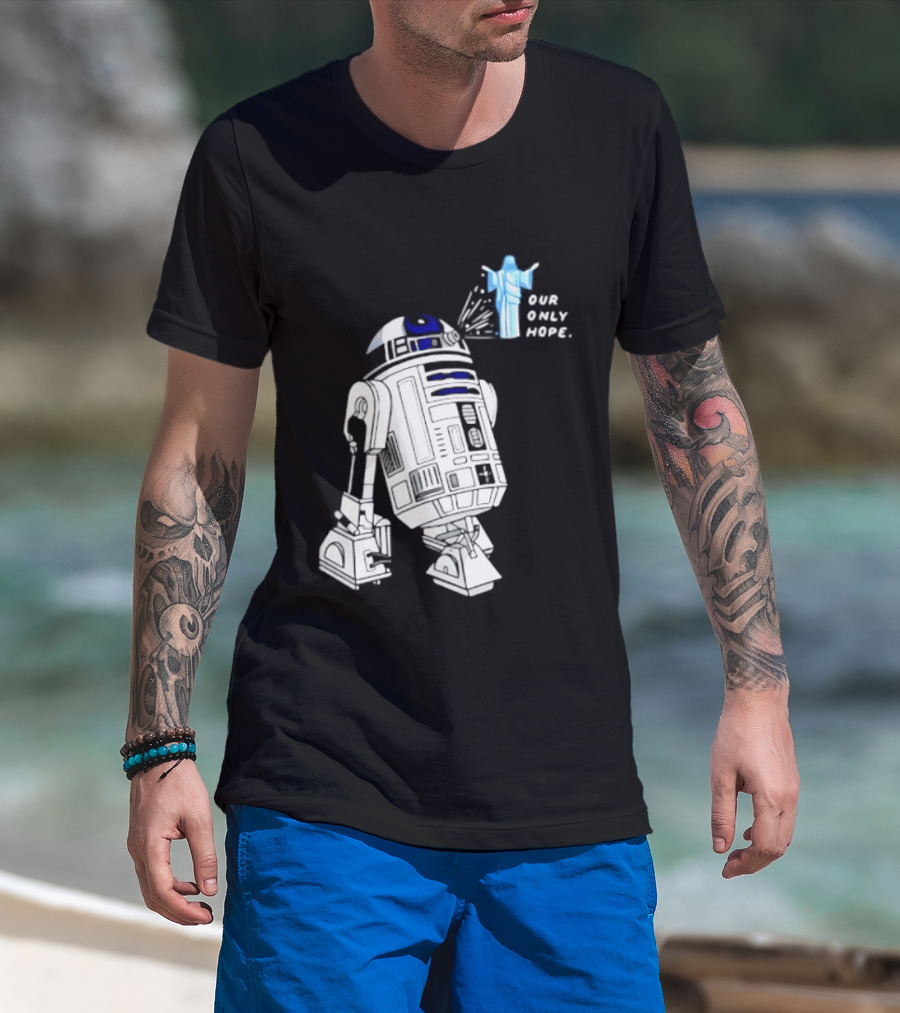 R2 D2 Our Only Hope Star Wars Sci Fi Droid Hologram T-Shirt