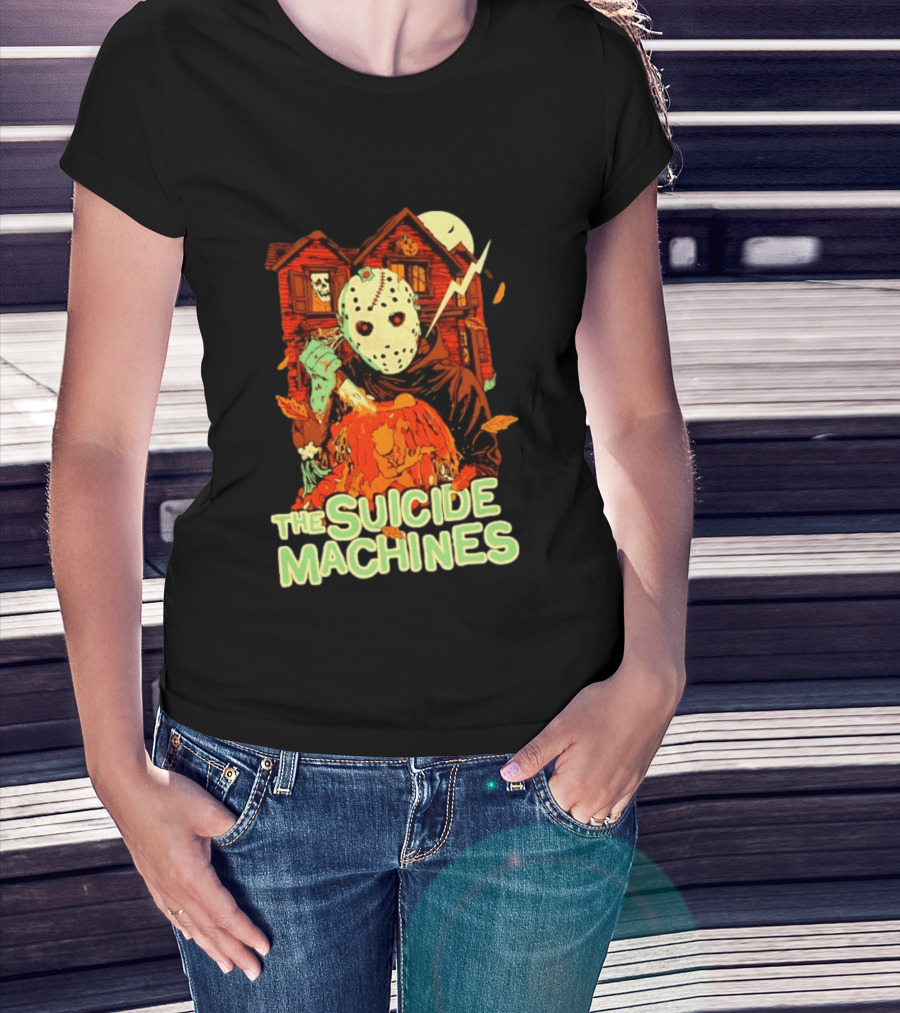 The Suicide Machines Jason Voorhees Pumpkin Halloween House Lightning T-Shirt
