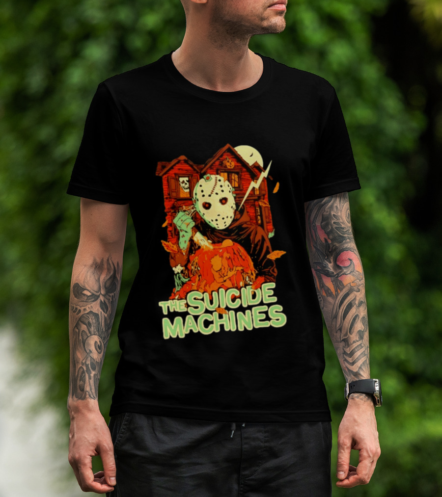 The Suicide Machines Jason Voorhees Pumpkin Halloween House Lightning T-Shirt