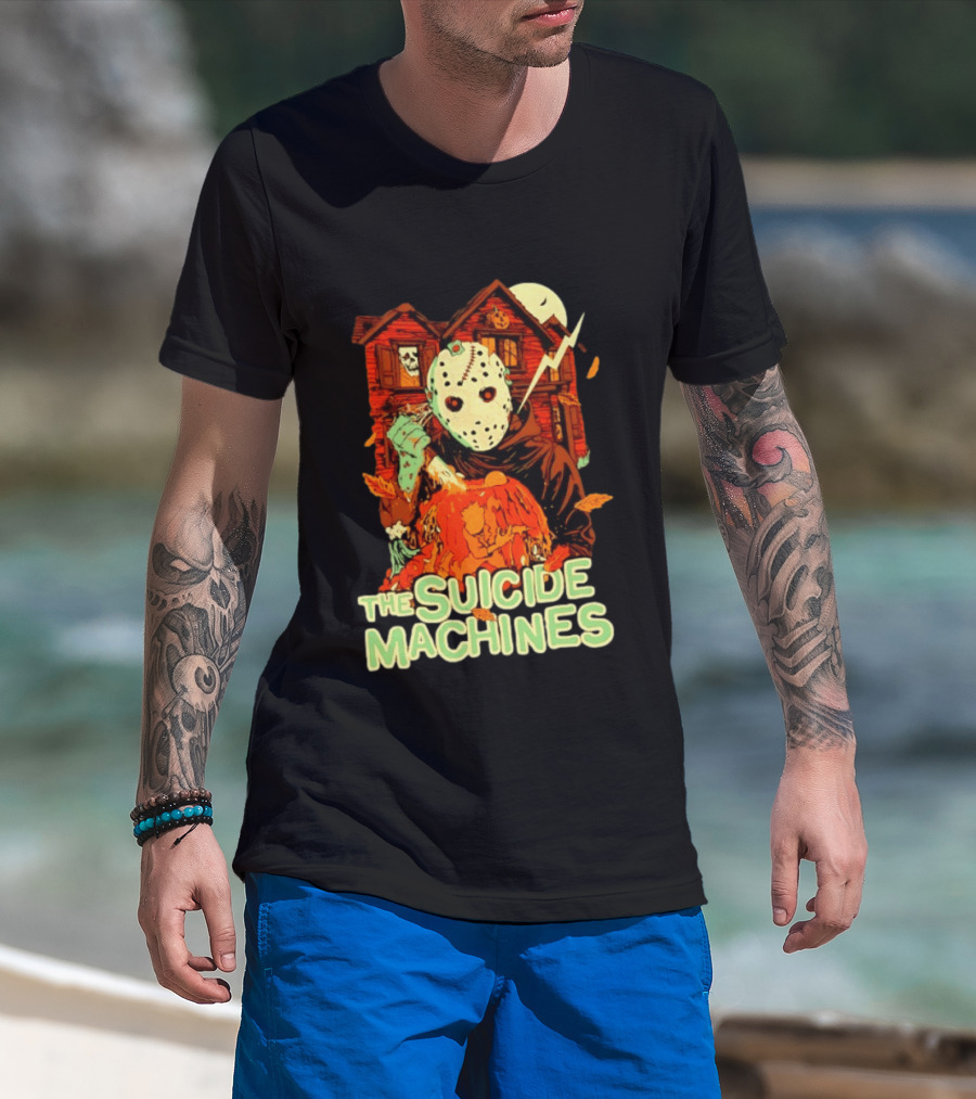 The Suicide Machines Jason Voorhees Pumpkin Halloween House Lightning T-Shirt