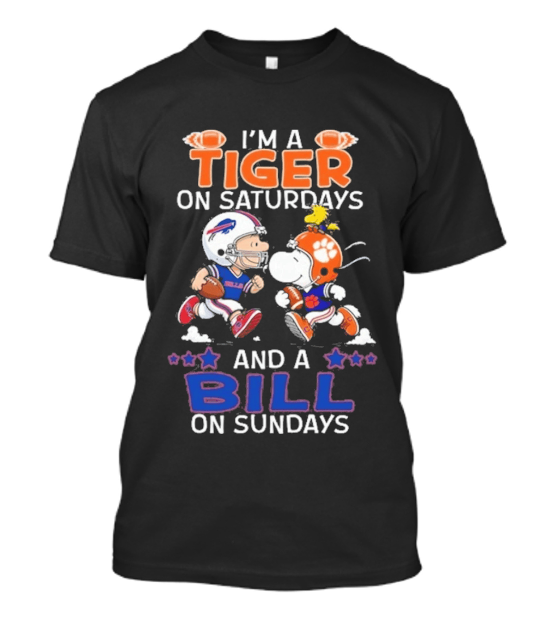 Charlie Brown Snoopy Tiger Saturdays Bill Sundays T-Shirt