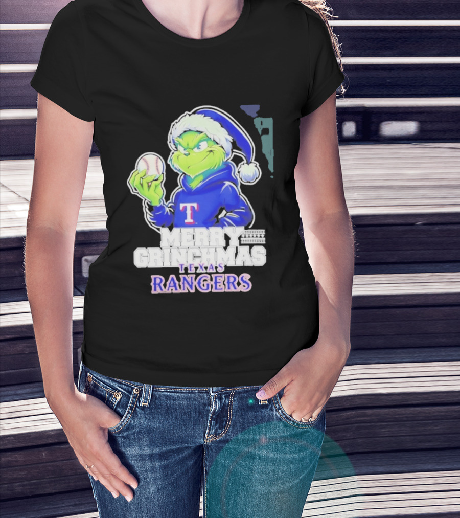 Grinch Merry Grinchmas Texas Rangers Baseball Holiday 2026 T-Shirt