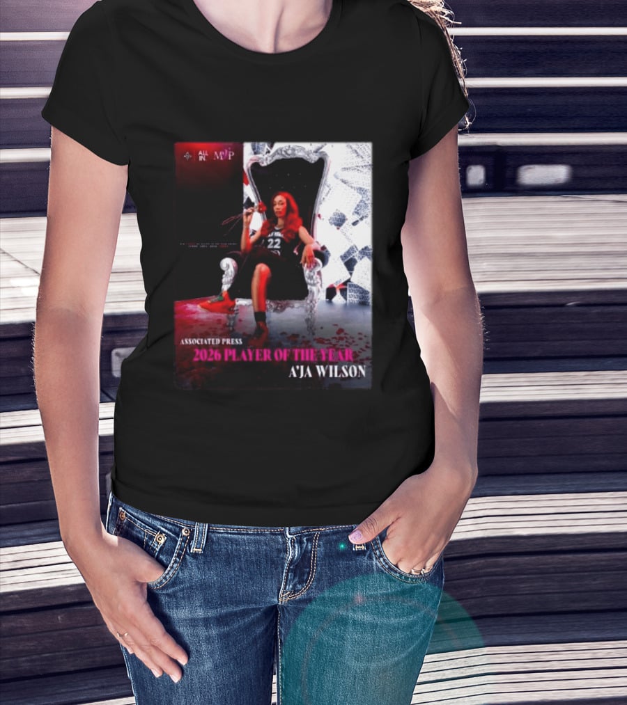 Las Vegas Aces A'ja Wilson 2026 Player Of The Year Associated Press MVP All T-Shirt