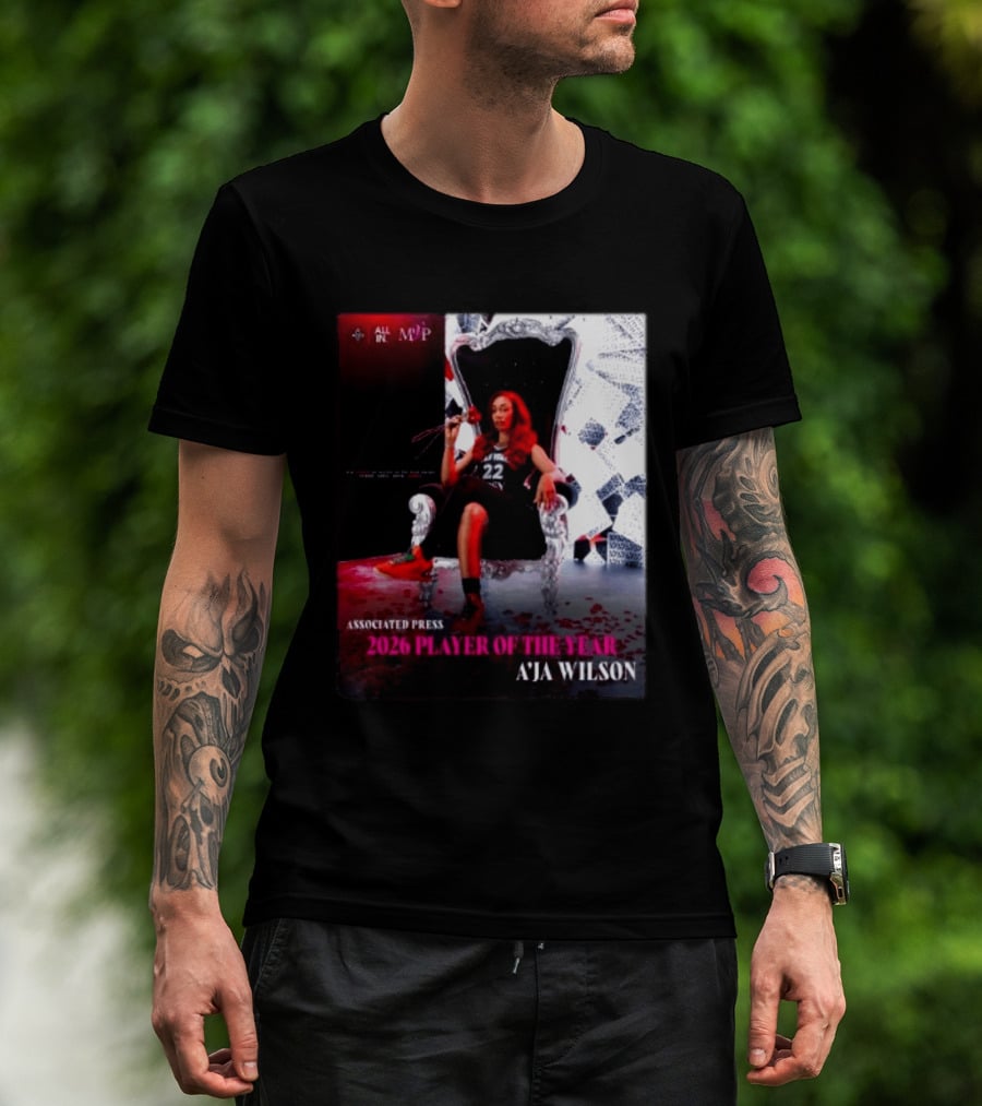 Las Vegas Aces A'ja Wilson 2026 Player Of The Year Associated Press MVP All T-Shirt