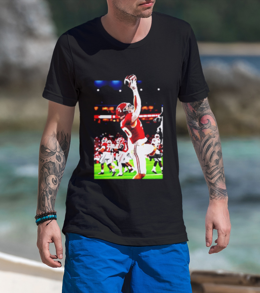 Alabama Crimson Tide Josh Ford One Handed Football Catch T-Shirt