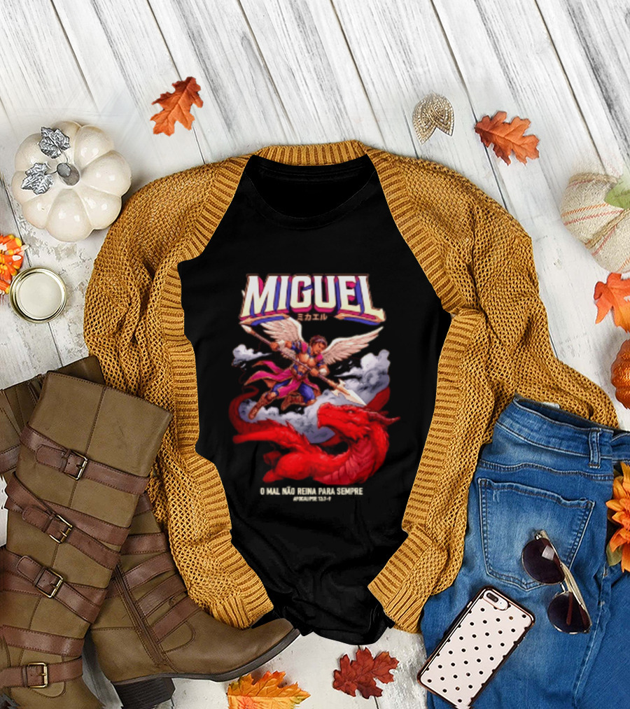 Miguel Angel Vs Dragon Apocalipse 12 7 9 O Mal Nao Reina Para Sempre T-Shirt