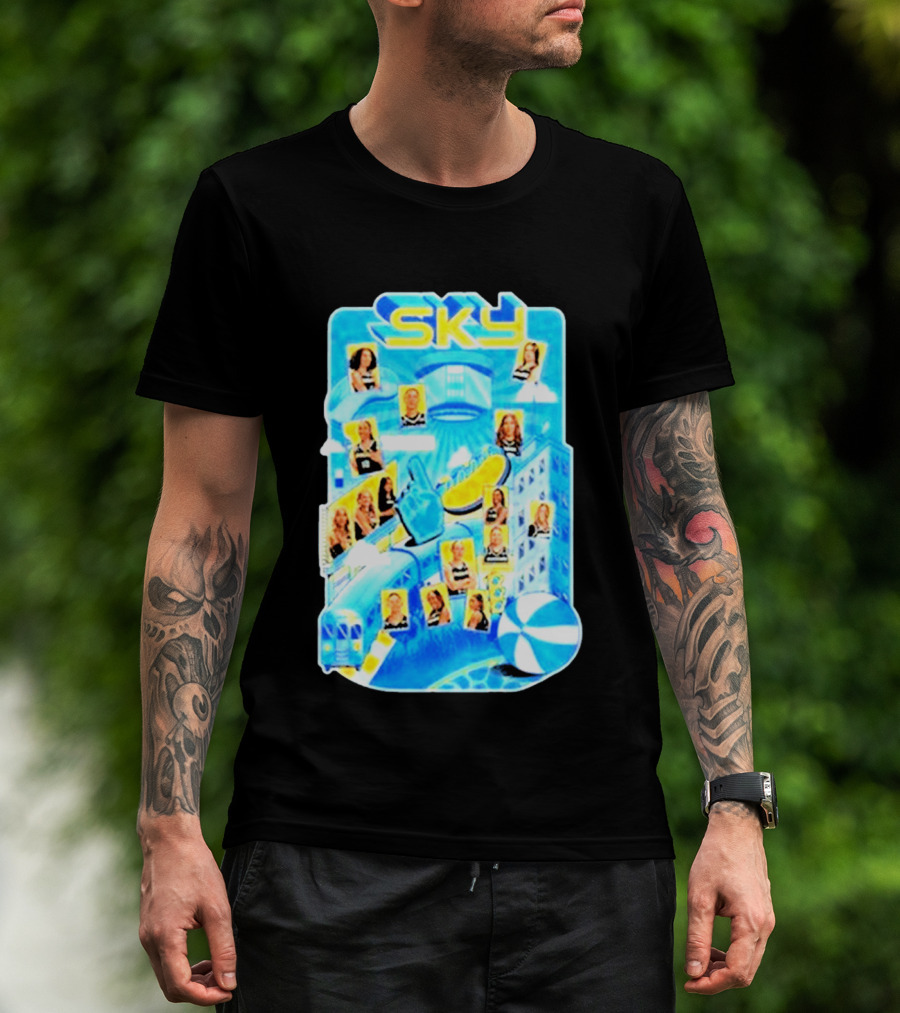 Chicago Sky WNBA 2026 Appreciation Night Black Team Celebration Skyline T-Shirt