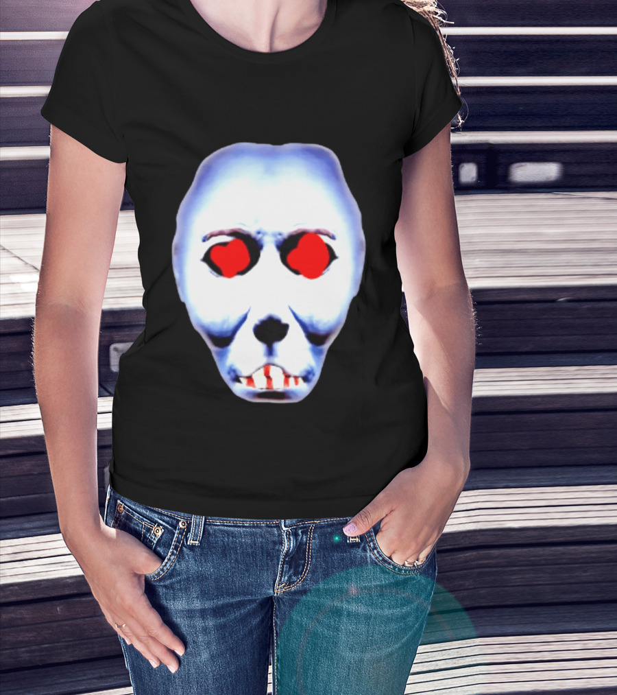 Creepy Alien Face With Red Eyes And Bread Teeth Surrealistic T-Shirt