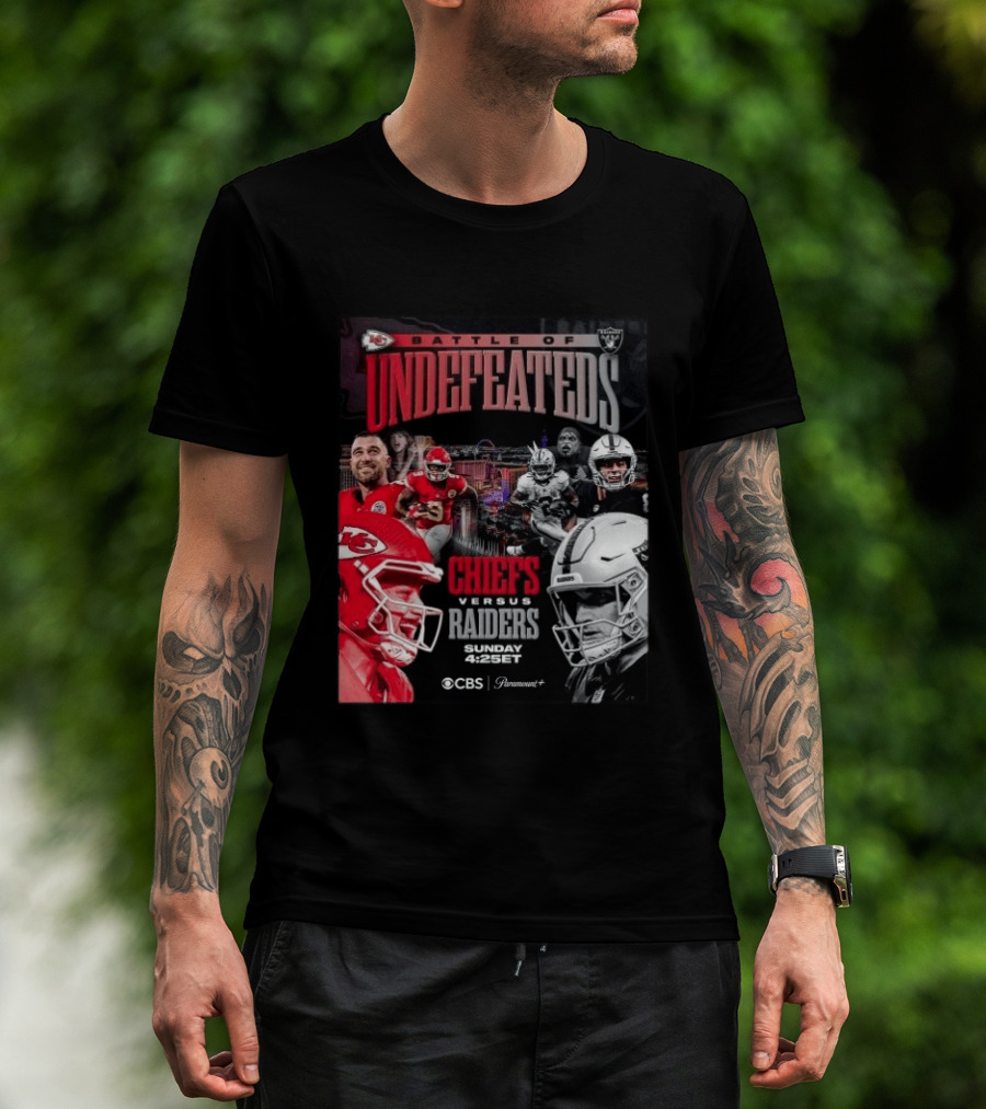 Kansas City Chiefs Vs Las Vegas Raiders Battle Of Undefeated 2026 NFL Showdown CBS Sunday 4:25ET T-Shirt