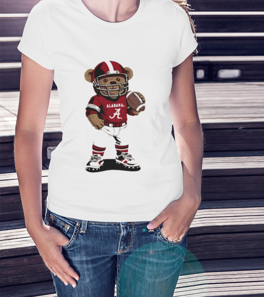 Alabama Crimson Tide 2026 Teddy Bear Football NCAA Team Spirit T-Shirt