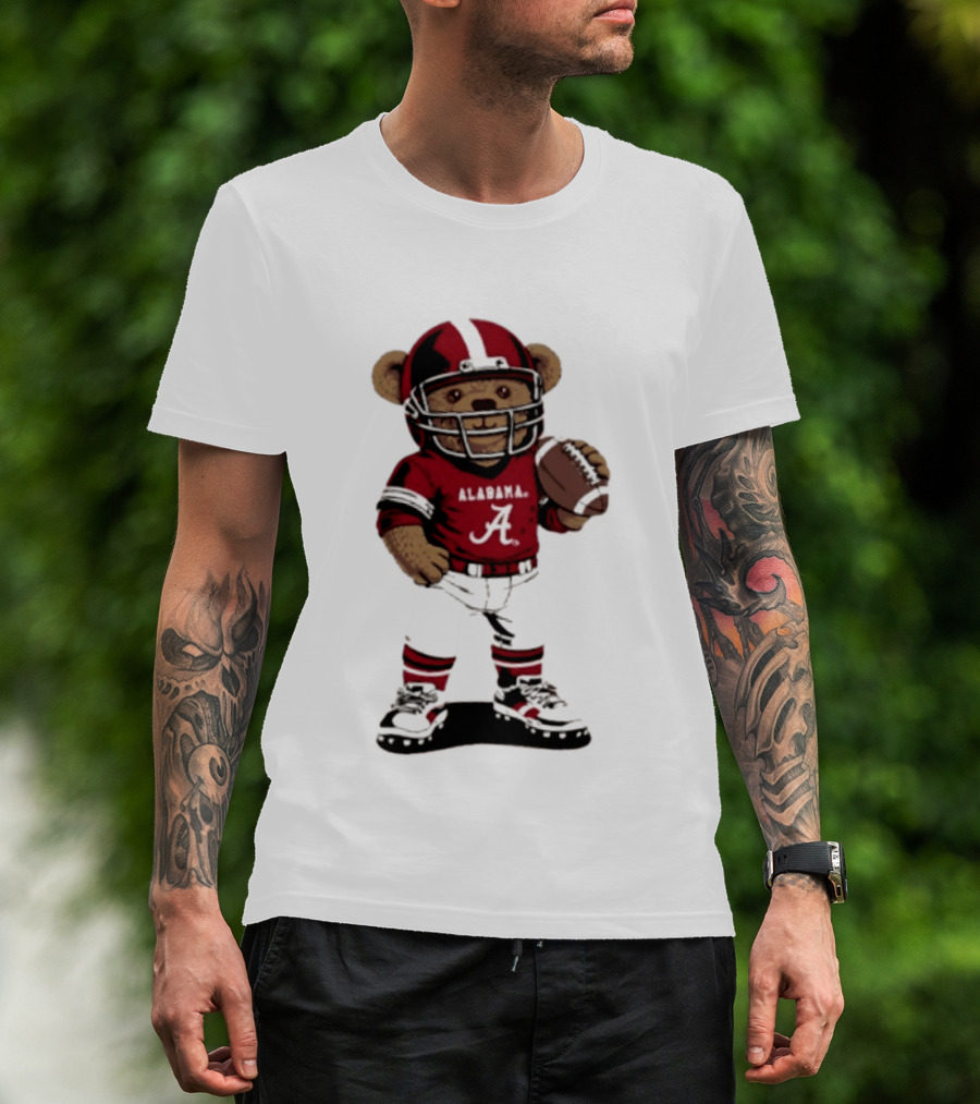Alabama Crimson Tide 2026 Teddy Bear Football NCAA Team Spirit T-Shirt